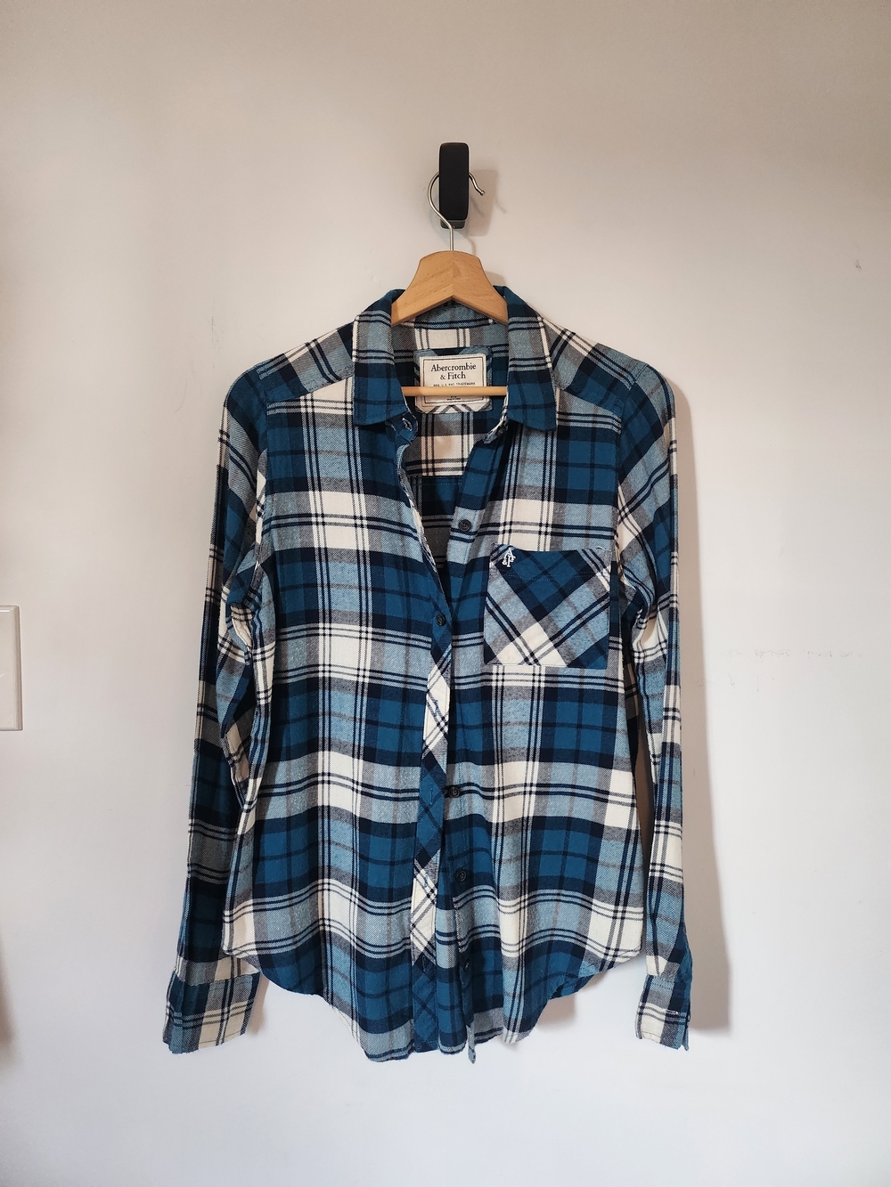 Abercrombie & Fitch Blue Plaid Flannel Shirt